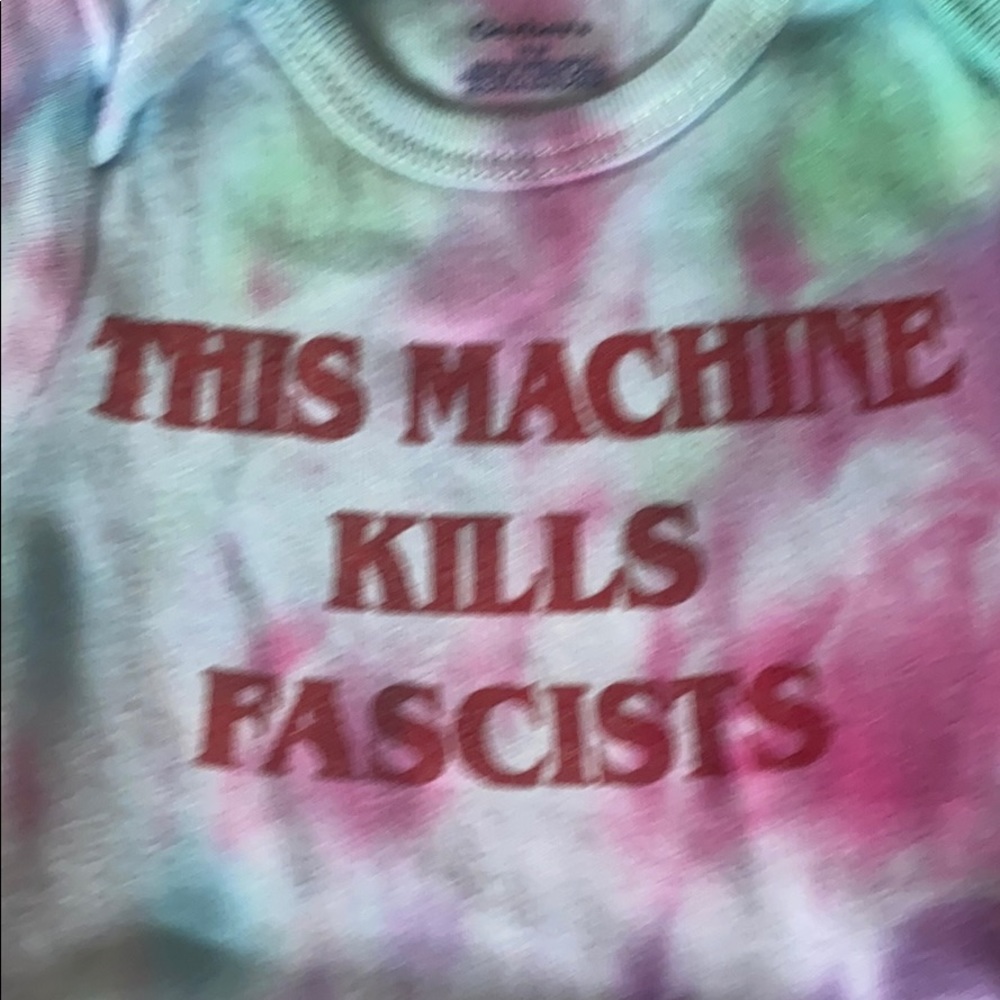 2 for $15 Tie Dyed Anti Fascist onesie - Picture 3 of 5